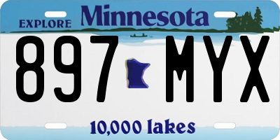 MN license plate 897MYX