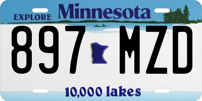 MN license plate 897MZD