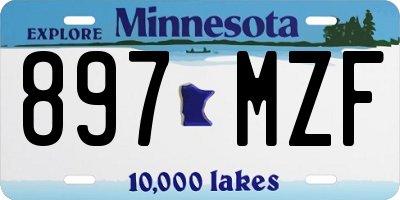 MN license plate 897MZF
