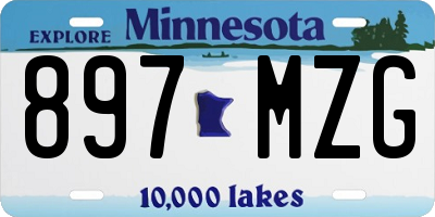 MN license plate 897MZG