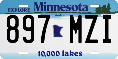 MN license plate 897MZI
