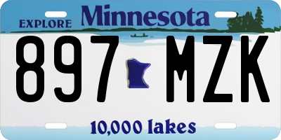 MN license plate 897MZK