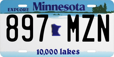 MN license plate 897MZN