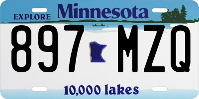 MN license plate 897MZQ