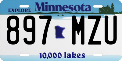 MN license plate 897MZU