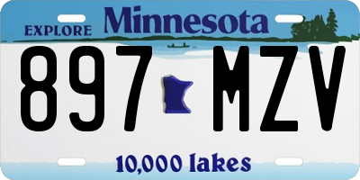 MN license plate 897MZV