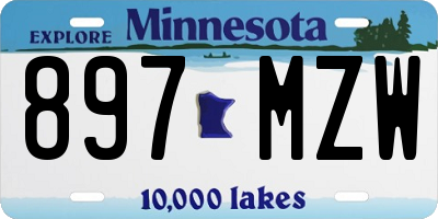 MN license plate 897MZW