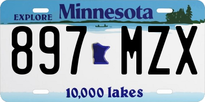 MN license plate 897MZX
