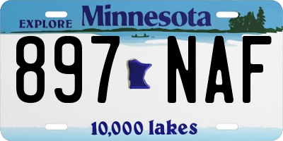 MN license plate 897NAF