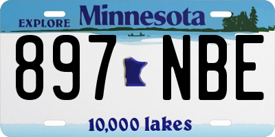 MN license plate 897NBE