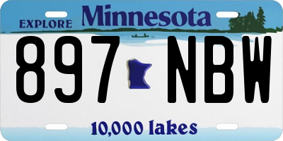 MN license plate 897NBW
