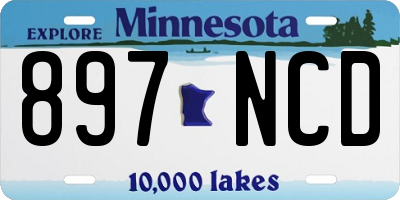 MN license plate 897NCD