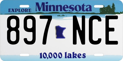 MN license plate 897NCE
