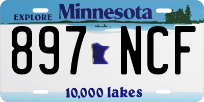 MN license plate 897NCF