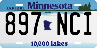 MN license plate 897NCI