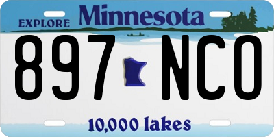 MN license plate 897NCO