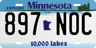 MN license plate 897NOC