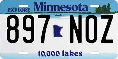 MN license plate 897NOZ