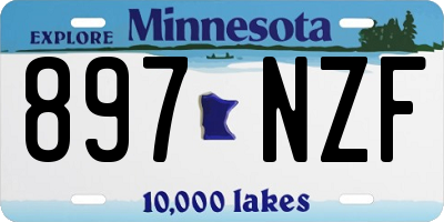 MN license plate 897NZF