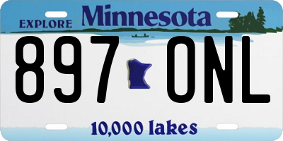 MN license plate 897ONL