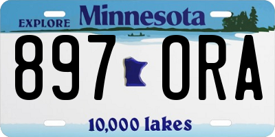 MN license plate 897ORA