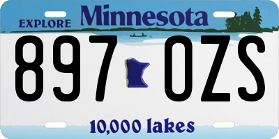 MN license plate 897OZS