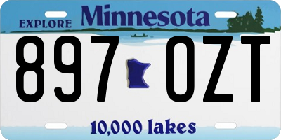 MN license plate 897OZT