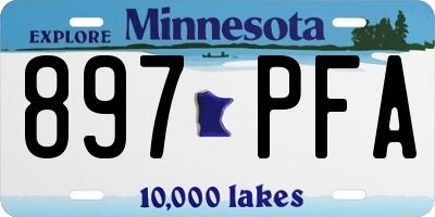 MN license plate 897PFA