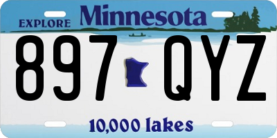MN license plate 897QYZ