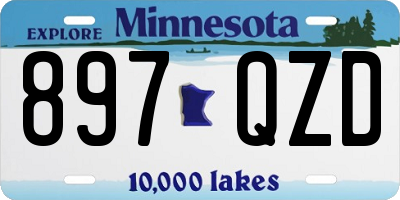 MN license plate 897QZD