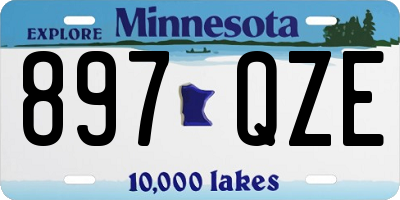 MN license plate 897QZE