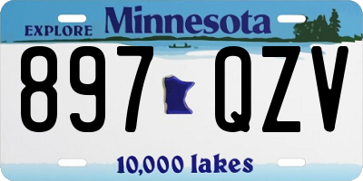 MN license plate 897QZV