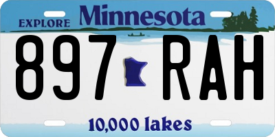 MN license plate 897RAH