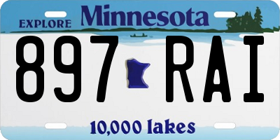 MN license plate 897RAI