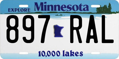 MN license plate 897RAL