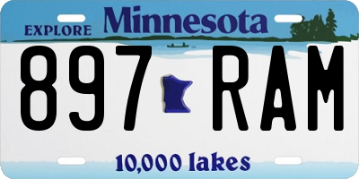 MN license plate 897RAM