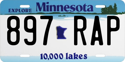 MN license plate 897RAP