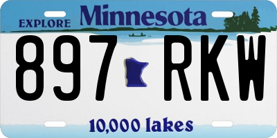 MN license plate 897RKW