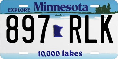 MN license plate 897RLK