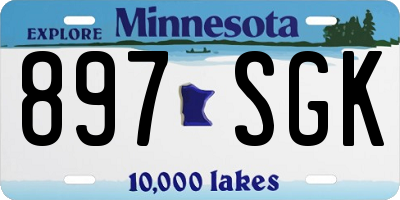 MN license plate 897SGK
