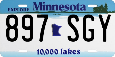 MN license plate 897SGY