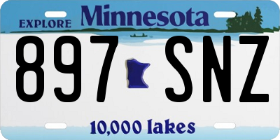 MN license plate 897SNZ