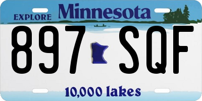 MN license plate 897SQF