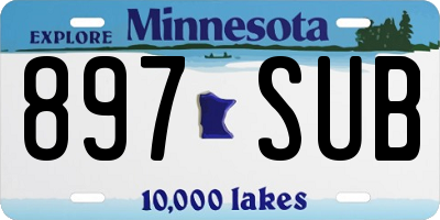 MN license plate 897SUB