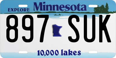 MN license plate 897SUK