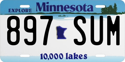 MN license plate 897SUM