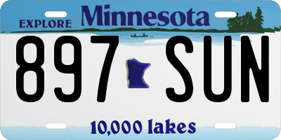 MN license plate 897SUN
