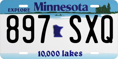 MN license plate 897SXQ
