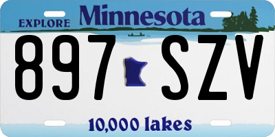 MN license plate 897SZV