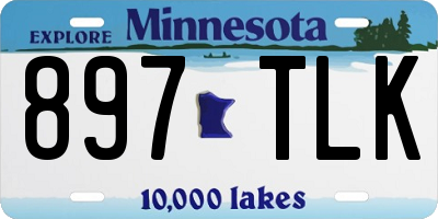 MN license plate 897TLK